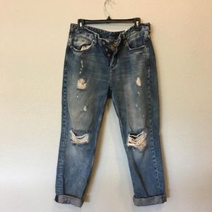 Denim Ripped Boyfriend Jeans